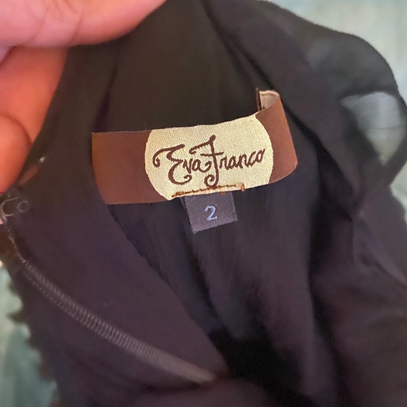 Eva Franco Black Fringe Cocktail Dress - Picture 8 of 11